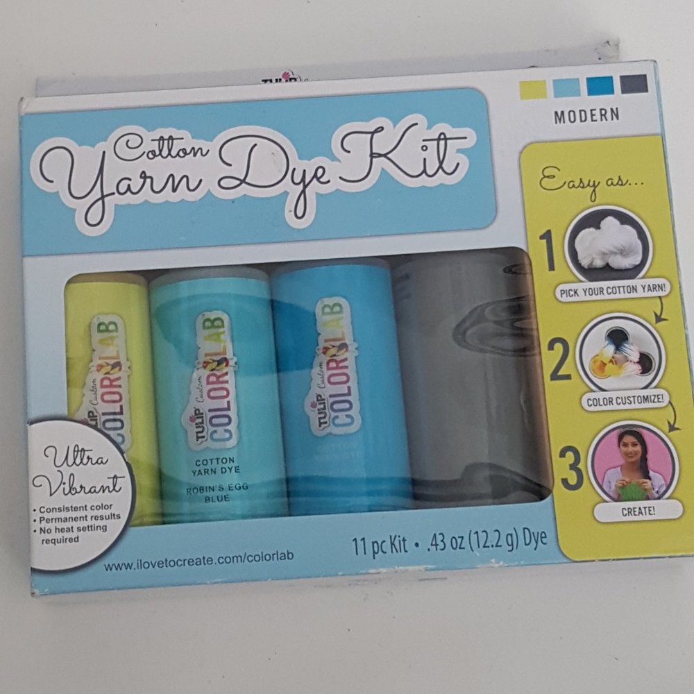Tulip Color Lab Cotton Yarn Dye Kit Cool 11 Pc Kit New In Box